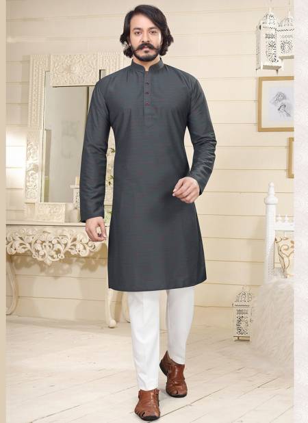 Dark Gray Colour KUNJ D-8 Party And Function Wear Traditional Fancy Kurta Churidar Pajama Redymade Latest Collection 7011